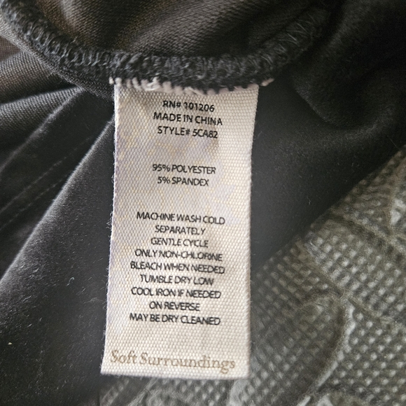 Soft Surroundings Black Velour Tunic Top Long Sleeve  2X - Picture 15 of 15